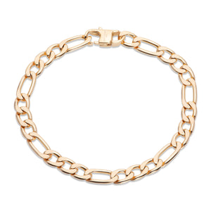 Gold Plated Steel Figaro Bracelet