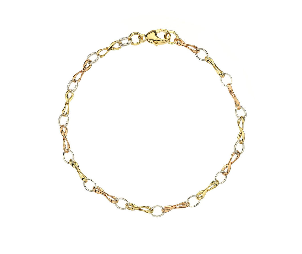 9ct 3 Colour Gold Juliette Bracelet