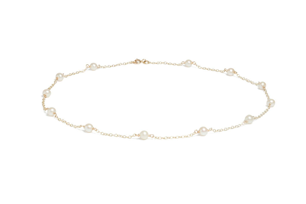 9ct Gold Pearl and Chain Necklace