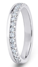 Load image into Gallery viewer, Platinum and Diamond Off Set Claw Wedding Ring
