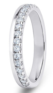 Platinum and Diamond Off Set Claw Wedding Ring