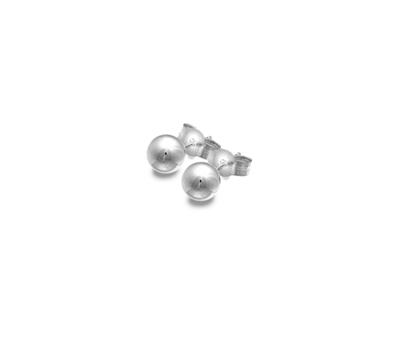 Silver 5mm Ball Stud Earrings