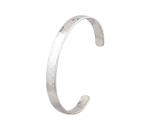 Silver Hammered Finish Torque Bangle