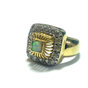 Secondhand Opal and Cubic Zirconia Ring