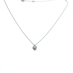 18ct White Gold Heart Cut Diamond Necklace