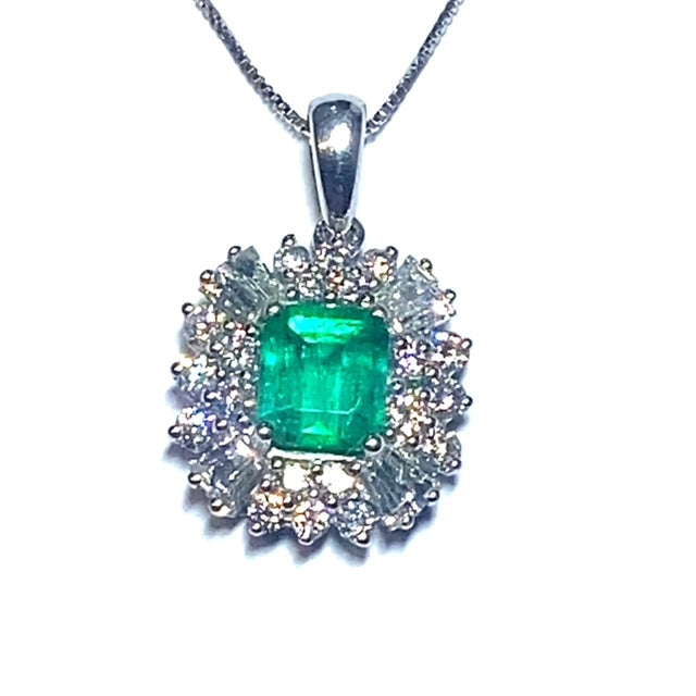 Secondhand Emerald and Diamond Necklace