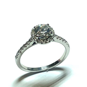 Secondhand 18ct White Gold Diamond Halo Ring