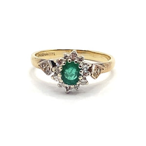 Secondhand Emerald and Diamond Ring