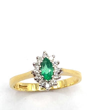 Load image into Gallery viewer, Secondhand 18ct Emerald and Diamond Ring
