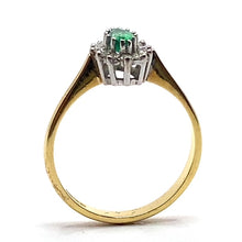 Load image into Gallery viewer, Secondhand 18ct Emerald and Diamond Ring
