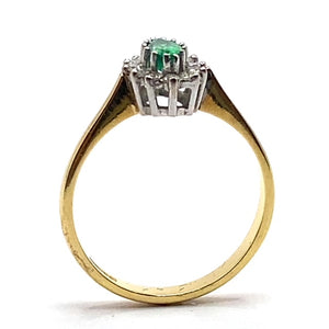 Secondhand 18ct Emerald and Diamond Ring