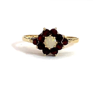 Secondhand Garnet and Opal Ring