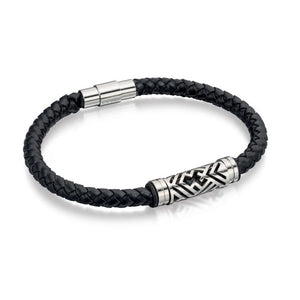 Fred Bennett Gents Black Leather Bracelet