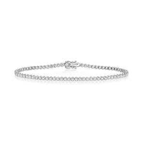 9ct White Gold Diamond Tennis Bracelet 0.20ct