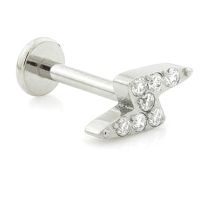 Titanium Lightning Bolt Internal Threaded Labret