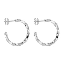 Load image into Gallery viewer, Silver Twist Hoops
