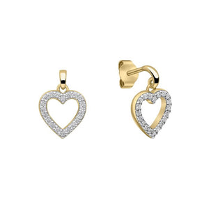 Diamonfire Cubic Zirconia Gold Plate Heart Earrings