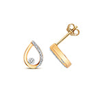 9ct Gold Diamond Teardrop Earrings