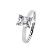 Load image into Gallery viewer, Platinum Emerald Cut Lab Grown Diamond Ring - 1.00ct
