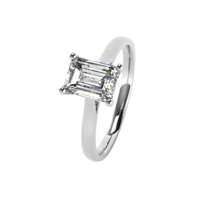 Platinum Emerald Cut Lab Grown Diamond Ring - 1.00ct