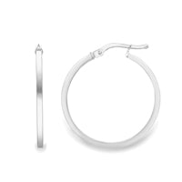 9ct White Gold Hoops