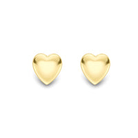 9ct Gold Polished Heart Stud Earrings