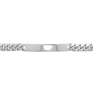 Gents Silver Curb Bombe ID Bracelet