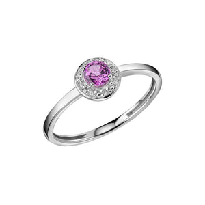 9ct White Gold Pink Sapphire Ring