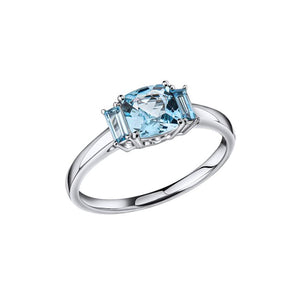 Aquamarine Ring Set In 9ct White Gold