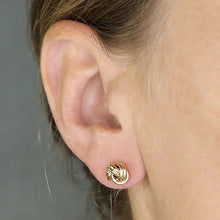 Load image into Gallery viewer, Silver Gold Plated Knot Studs
