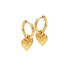 Load image into Gallery viewer, Hot Diamonds Gold Edit Essence Heart Huggie Hoop Earrings
