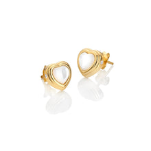 Load image into Gallery viewer, Hot Diamonds Gold Edit Mother of Pearl Heart Stud Earrings.
