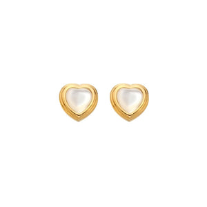 Hot diamonds x Jac Jossa  heart mother of pearl stud earrings.