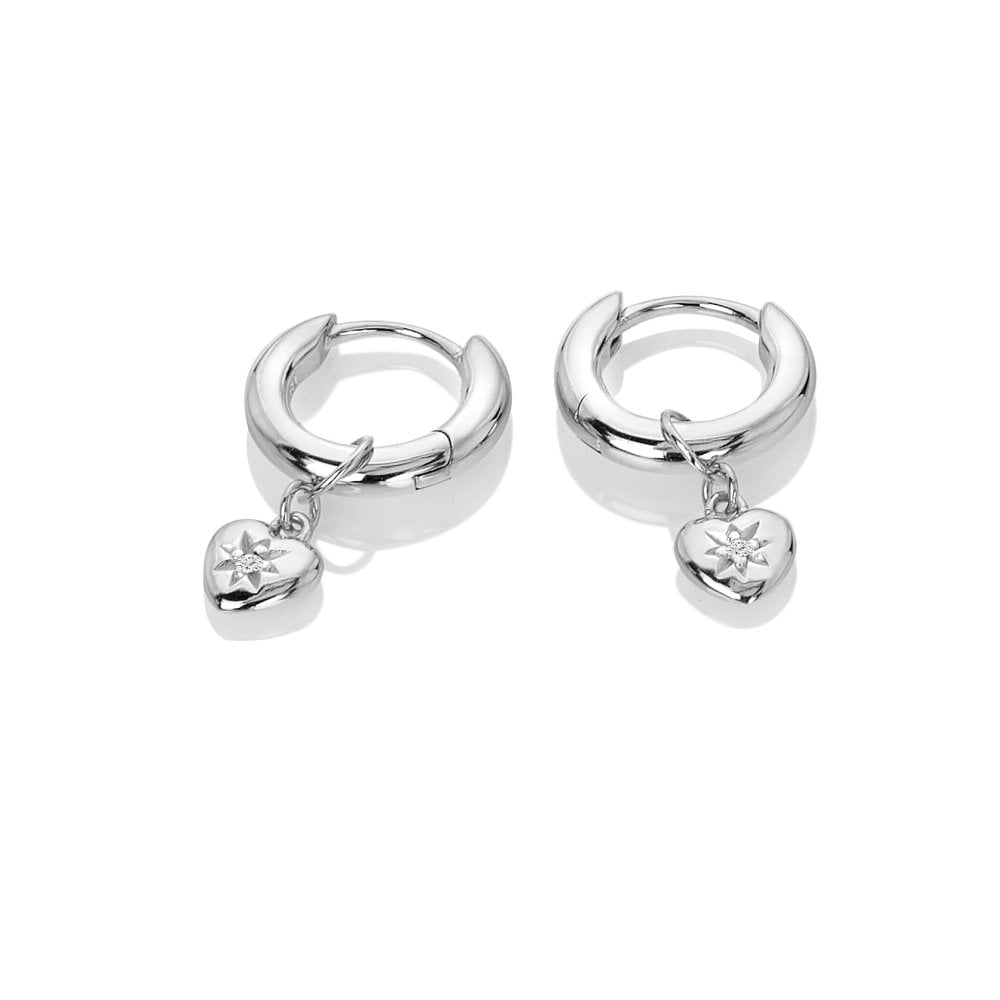 Hot Diamonds Heart Huggie Charm Earrings