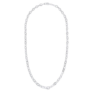 Silver Textured Anchor Link Necklace