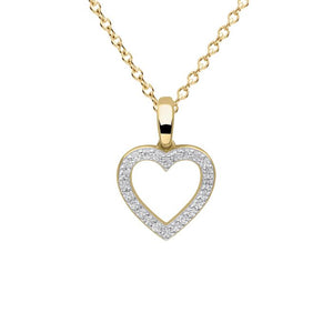 Diamonfire Cubic Zirconia Gold Plated Heart Necklace