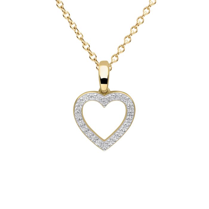 Diamonfire Cubic Zirconia Gold Plated Heart Necklace