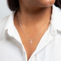 Silver and cubic zirconia small cross