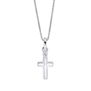 D for Diamond Silver   Mother of Pearl Cross