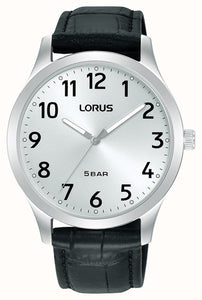 lorus Gents Classic Watch With Black Leather Strap