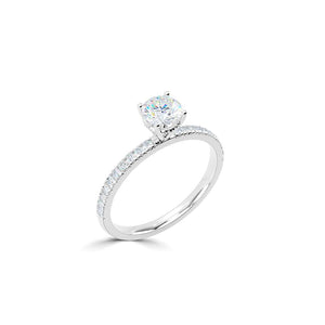 Platinum Lab Grown Diamond Ring Hidden Halo - 0.56ct