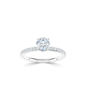 Platinum Lab Grown Diamond Ring Hidden Halo - 0.56ct