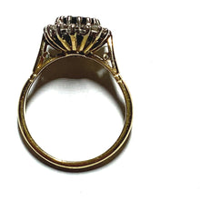 Load image into Gallery viewer, Secondhand 18ct Gold Sapphire and Diamond Oval Cluster Ring
