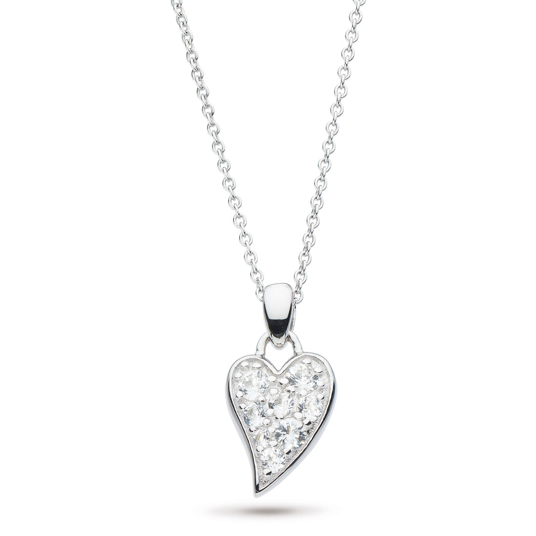 Kit Heath Desire Precious White Topaz Small Heart Necklace