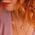 Load image into Gallery viewer, Kit Heath Desire Precious White Topaz Small Heart Necklace
