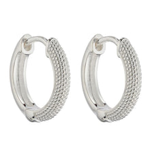 Load image into Gallery viewer, Silver Micro Beaded Textured Hoop
