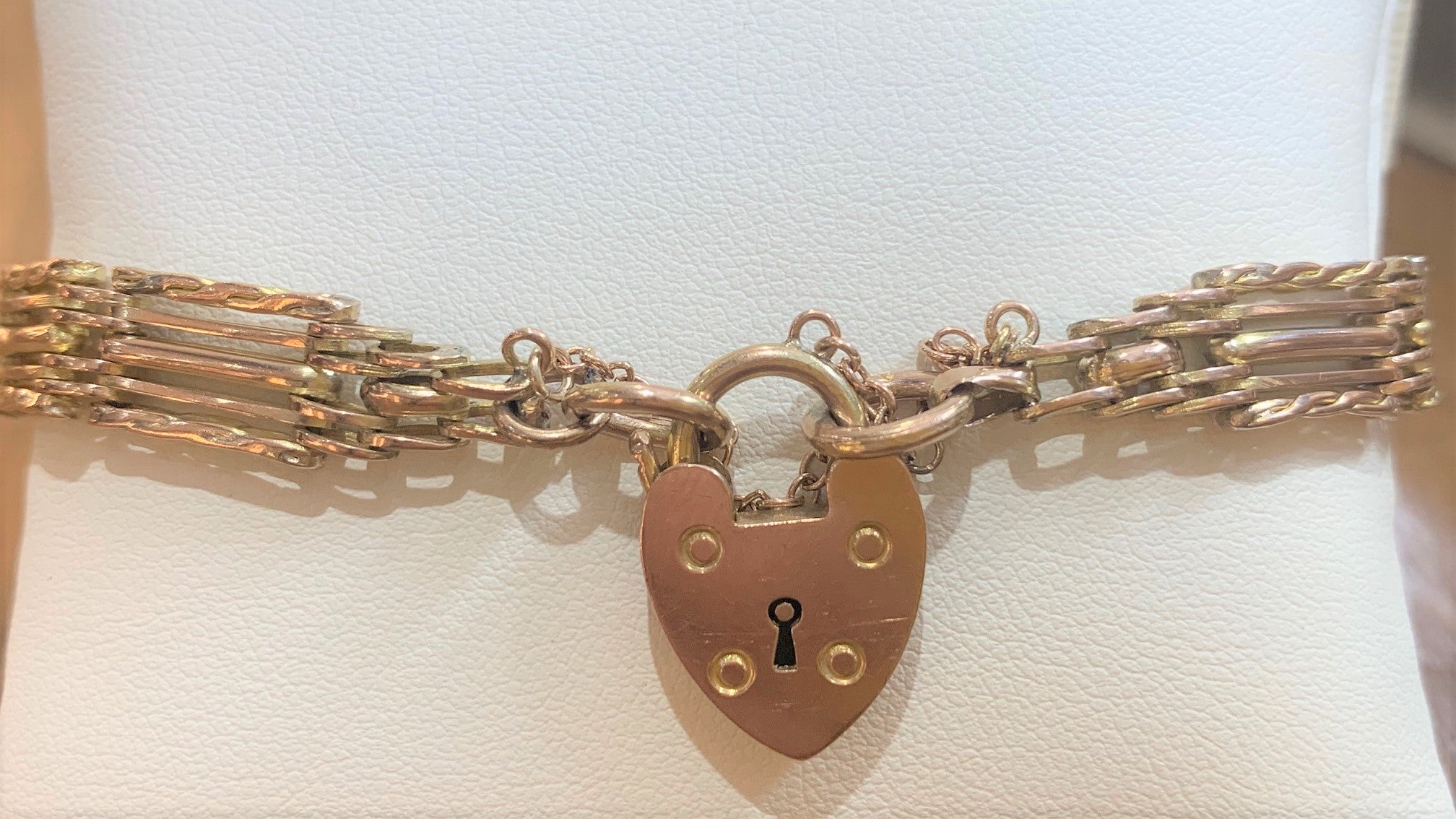 9ct Gold 3Bar Fancy Gate Bracelet  7 ½  eBay