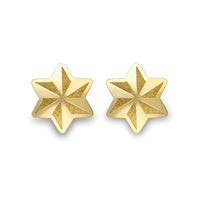 9ct Gold 3d Star Stud Earrings