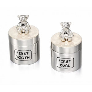 D for Diamond Teddy bear First Tooth and Curl Pots